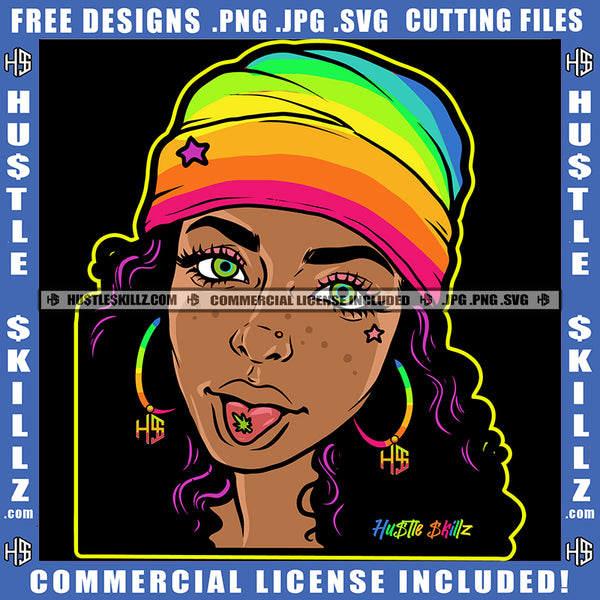 African American Woman Cannabis Smoking Blunt Marijuana Weed leaf Logo Hustle Skillz SVG PNG JPG Vector Cut Files Silhouette Cricut