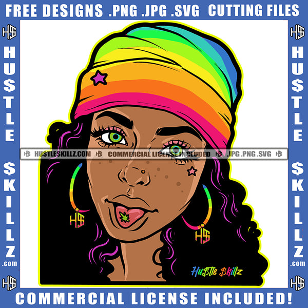 African American Woman Cannabis Smoking Blunt Marijuana Weed leaf Logo Hustle Skillz SVG PNG JPG Vector Cut Files Silhouette Cricut