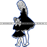 Mom Daughter Black And White Design Happy Mothers Day Matching Outfits Dress Caucasian Mommy Mum Kids Child Logo Hustle Skillz SVG PNG JPG Vector Cut Files Silhouette Cricut
