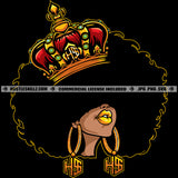 Afro Queen Power No Face Big Kinky Afro hair Crown Logo Hustle Skillz SVG PNG JPG Vector Cutting Files Silhouette Cricut