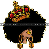 Afro Queen Power No Face Big Kinky Afro hair Crown Logo Hustle Skillz SVG PNG JPG Vector Cutting Files Silhouette Cricut