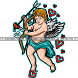 Love Angel Arrow Hearts Wings Fantasy Logo Hustle Skillz SVG PNG JPG Vector Cutting Files Silhouette Cricut