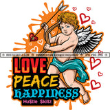 Love Peace Happiness Angel Quotes Hustle Skillz SVG PNG JPG Vector Cutting Files Silhouette Cricut