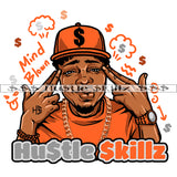 Gangster Man Pointing Cab Hat Money Cash Hustle Skills Skillz Dope Hustler Hustling Designs For Products SVG PNG JPG EPS Cut Cutting