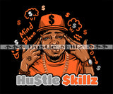 Gangster Man Pointing Cab Hat Money Cash Hustle Skills Skillz Dope Hustler Hustling Designs For Products SVG PNG JPG EPS Cut Cutting