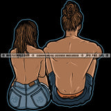 Black Couple Dreadlocks Hairstyle Naked Body Soulmate Design Element Logo Hustler Grind Hustle Skillz SVG PNG JPG Vector Cut Files