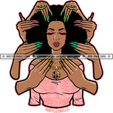 Afro Woman Nails Designer Business Logo Design Element Hustler Grind Hustle Skillz SVG PNG JPG Vector Cut Files