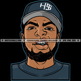 Black Man Growling Mean face Baseball hat Cap Design Element Logo Hustler Grind Hustle Skillz SVG PNG JPG Vector Cut Files