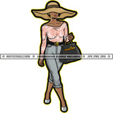 Classy Lady Big Hat Fashion Outfit Logo Hustler Grind Hustle Skillz SVG PNG JPG Vector Cut Files