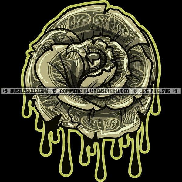 Dripping Money Rose Flower Hustler Grind Commercial Use Logo Hustle Skillz SVG PNG JPG Vector Cut  Files Silhouette Cricut