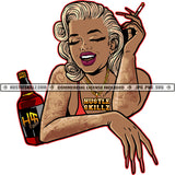 Melanin Marilyn Pretty Woman Smoking Smiling Drinking Tattoo Grinding Grind Hustler Hustle Skillz SVG PNG JPG Vector Cutting Files Silhouette Cricut