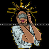 Melanin Statue Liberty Woman Money Blind Justice Grinding Grind Hustler Hustle Skillz SVG PNG JPG Vector Cutting Files Silhouette Cricut