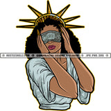 Melanin Statue Liberty Woman Money Blind Justice Grinding Grind Hustler Hustle Skillz SVG PNG JPG Vector Cutting Files Silhouette Cricut