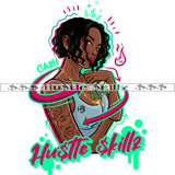 Pretty Woman Melanin Holding Money Cash Hustle Dope Skills Skillz Dope Hustler Hustling Designs For Products SVG PNG JPG EPS Cut Cutting