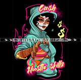 Woman Graffiti Artist Holding Spray Pain Can Dope Hustle Skills Skillz Dope Hustler Hustling Designs For Products SVG PNG JPG EPS Cut Cutting