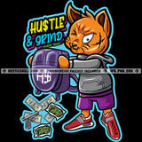 Hustle and Grind Savage Quotes Gangster Scarface Cat Backpack Money Cash Gun Logo Hustle Skillz SVG PNG JPG Vector Cut Files Silhouette Cricut