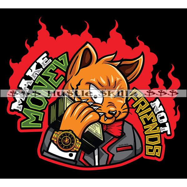 Make Money Not Friends Gangster Cat Man Grind Investor Money Cash Hustle Skillz Dope Hustler Hustling Designs For Products SVG PNG JPG EPS Cut Cutting