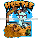 Ice Cream Man Diving Coin Money Pool Hustler Hustling Grind Hustle Skillz SVG PNG JPG Vector Cut Files Silhouette Cricut