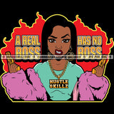 A Real Boss has No Boss Gangster Lola Hand Gun Hustler Hustling Grind Hustle Skillz SVG PNG JPG Vector Cut Files Silhouette Cricut