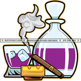 Purple Drink Cigar Alcohol Whiskey Bottle Hustler Logo Grind Hustle Skillz SVG PNG JPG Vector Cut Files