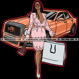 Wealthy Rich Woman Successful Lady Luxury Car Hustler Hustling Grind Hustle Skillz SVG PNG JPG Vector Cut Files Silhouette Cricut