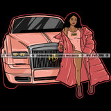 Wealthy Melanin Successful Rich Woman Expensive Car Hustler Hustling Grind Hustle Skillz SVG PNG JPG Vector Cut Files Silhouette Cricut
