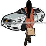 Rich Classy Lady Wealthy Woman Expensive Luxury Car Hustler Hustling Grind Hustle Skillz SVG PNG JPG Vector Cut Files Silhouette Cricut