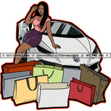 Rich Lady Wealthy Woman Expensive Luxury Sport Car Hustler Hustling Grind Hustle Skillz SVG PNG JPG Vector Cut Files Silhouette Cricut