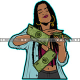 Woman Throwing Money Gif Hustler Hustling Grind Hustle Skillz SVG PNG JPG Vector Cut Files Silhouette Cricut