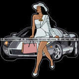 Classy Wealthy Lady Rich Woman Luxury Expensive Sport Car Hustler Hustling Grind Hustle Skillz SVG PNG JPG Vector Cut Files Silhouette Cricut