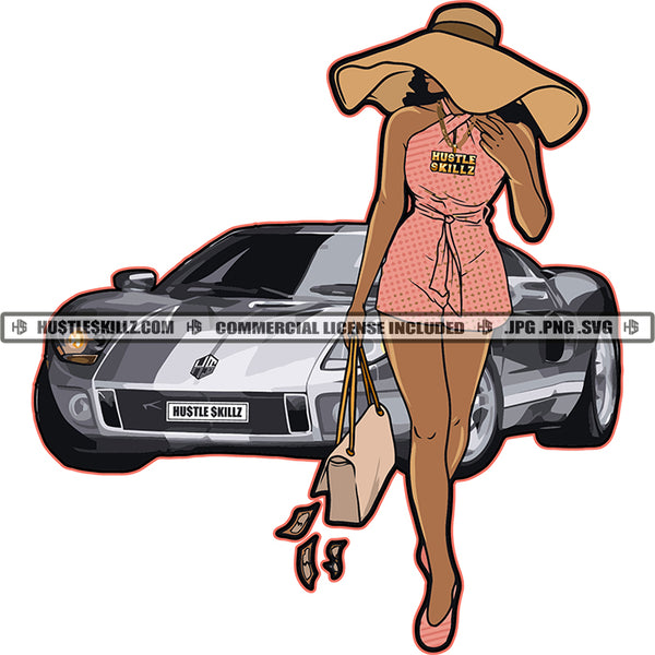 Classy Rich Woman Luxury Car Successful Lady Hustler Hustling Grind Hustle Skillz SVG PNG JPG Vector Cut Files Silhouette Cricut