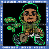 Gangster Man Holding Money Bag Showing Off Cash Investor Hard Worker Grind Illustration Grinding Wearing Suit Gold Chain Logo Hustle Skillz SVG PNG JPG Vector Cut Files Silhouette Cricut