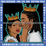 African American Black Beautiful Couple King Queen Relationship Goals Soulmate Boyfriend Girlfriend Wife Husband Love Happiness Woman Man Logo Hustle Skillz SVG PNG JPG Vector Cut Files Silhouette Cricut