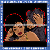 Melanin Couple Together Wearing Hat Earring Relationship Goals Boyfriend Girlfriend Soulmates Forever Blessed Life True Love Romance Logo Hustle Skillz SVG PNG JPG Vector Cut Files Silhouette Cricut