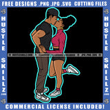 Black Couple Kiss Together Baseball Cap Hustle Earring Relationship Goals Boyfriend Girlfriend Wife Husband Soulmates Forever Blessed Life True Love Romance Logo Hustle Skillz SVG PNG JPG Vector Cut Files Silhouette Cricut