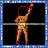 Melanin Woman Afro Puff Hairstyle Matching Outfit Fit Figure Curvy And Sexy Hand Bracelet Logo Hustle Skillz SVG PNG JPG Vector Cut Files Silhouette Cricut