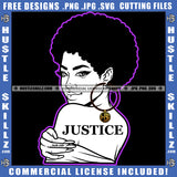 Woman Black And White Design Lives Matter Humanity Social Protest Justice Afro Puff Hairstyle Hustler Earing Beautiful Eyes Logo Hustle Skillz SVG PNG JPG Vector Cut Files Silhouette Cricut