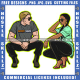 Couple Man Woman Sitting Romantic Moment Looking Eachother Relationship Icon Hustling Graphic Logo Hustle Skillz SVG PNG JPG Vector Cut Files Silhouette Cricut