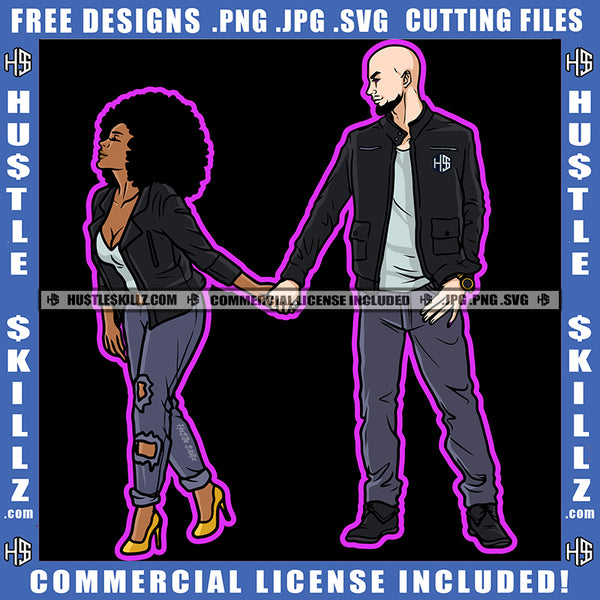 Man Woman Couple Holding Hand Matching Suit Go Away Walking Relationship Goals Soulmates Blessed Life True Love Logo Hustle Skillz SVG PNG JPG Vector Cut Files Silhouette Cricut